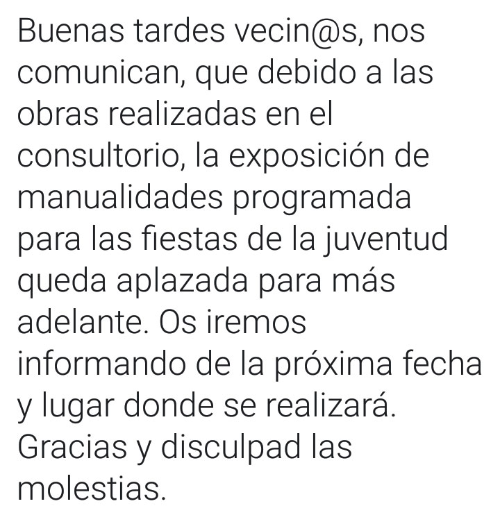 Exposición aplazada