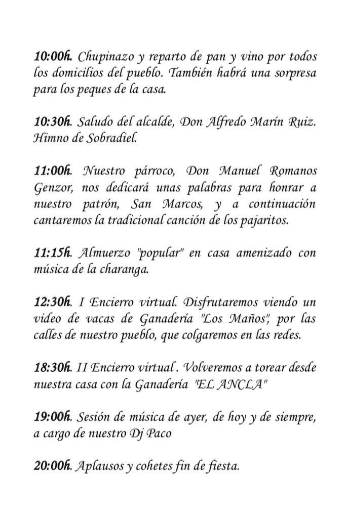 Programa. Fiestas San Marcos