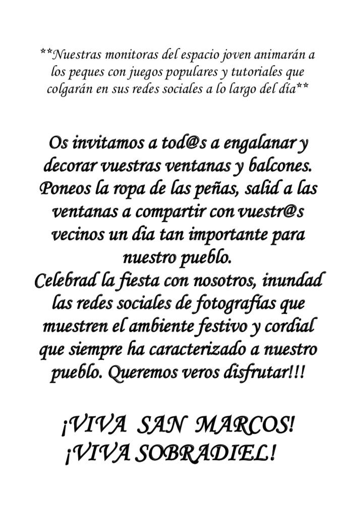 Programa. Fiestas San Marcos