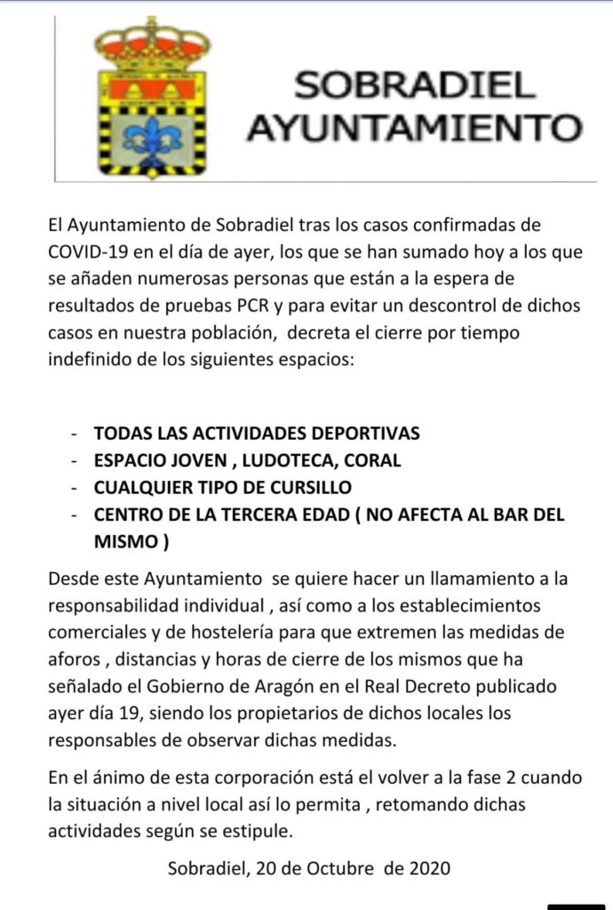 cierre de espacios