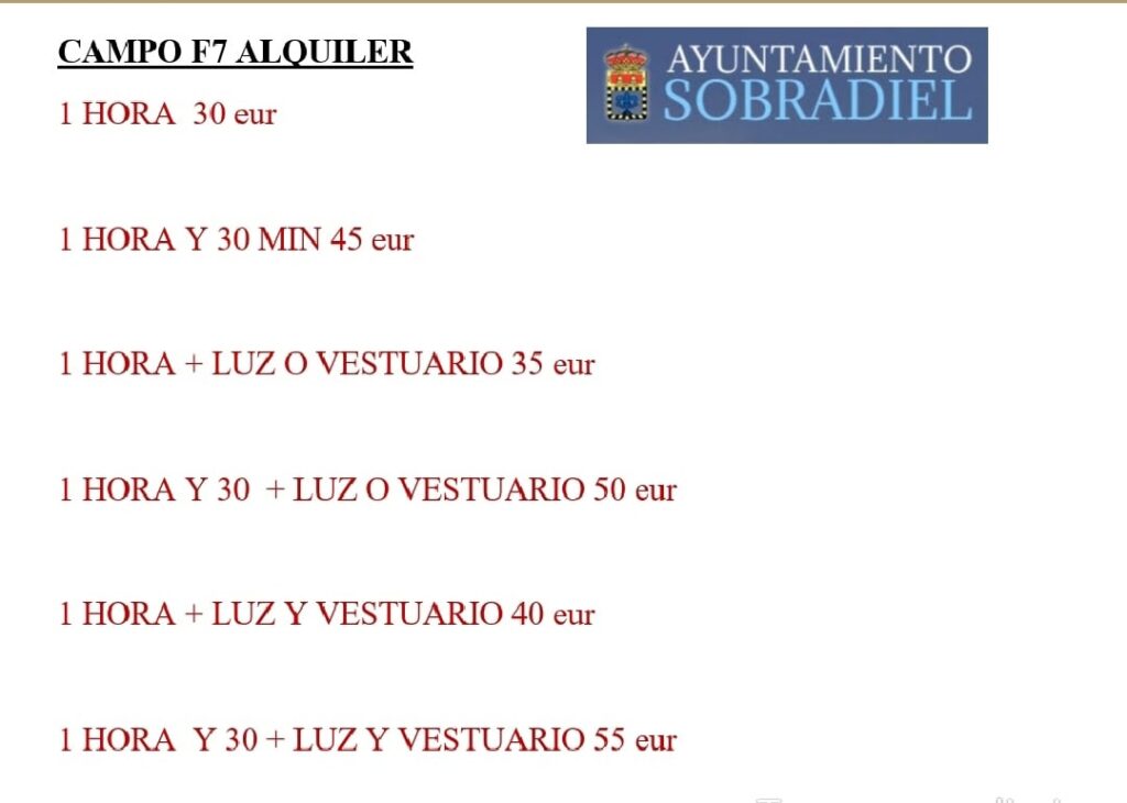Alquiler Campo F7